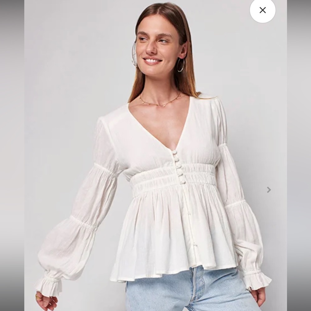 Faherty Colette Organic Cotton Top Size Medium